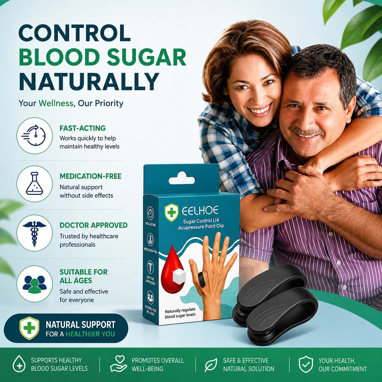 Sugar Control Acupressure Clip for Diabetes Management