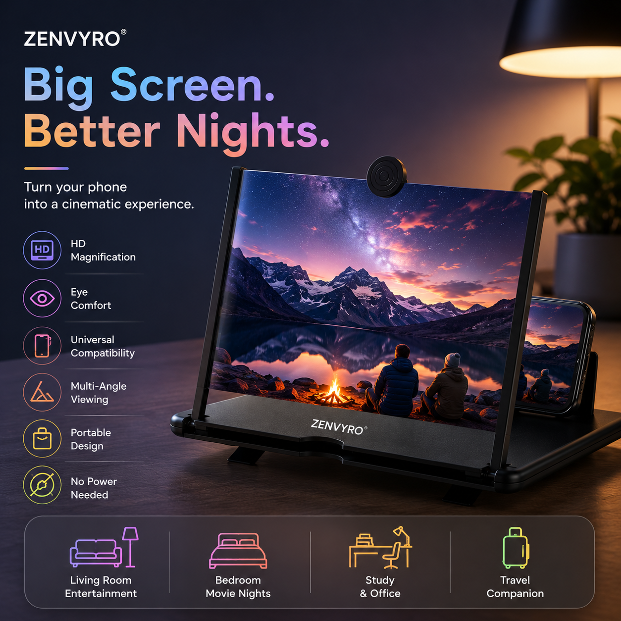 Phone Screen Magnifier 3D HD Screen Enlarger
