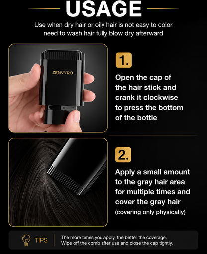 2 in 1 Hair Color Stick Hair Dye Stick Comb