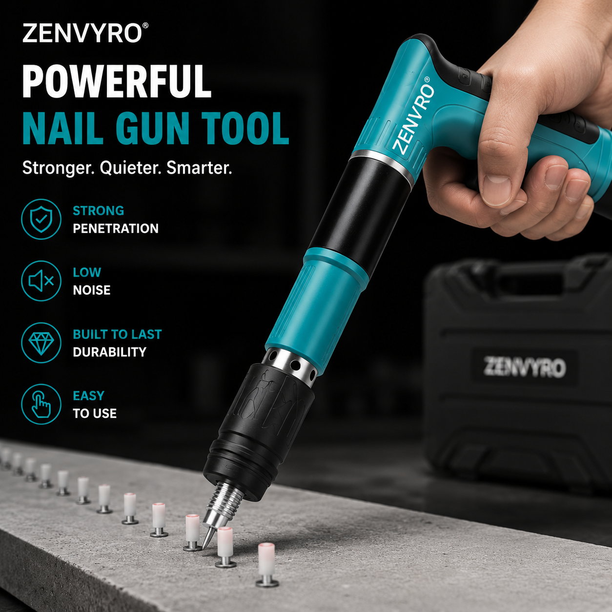 Manual Steel Nail Gun Tool Kit including 50 nails