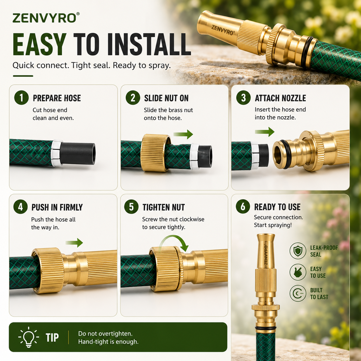 Brass Water Spray Nozzle