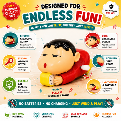 Shinchan Toy for Kids | Crawling Shinchan Action Figure Movable Toy for Babies |
