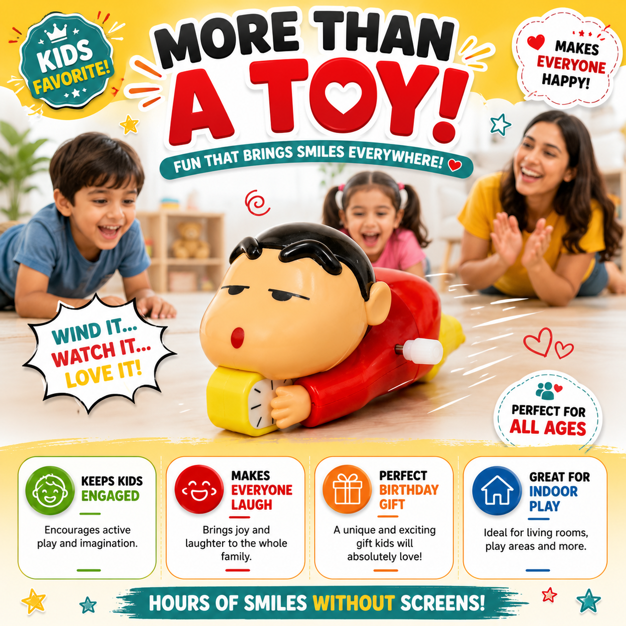 Shinchan Toy for Kids | Crawling Shinchan Action Figure Movable Toy for Babies |