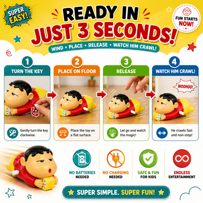 Shinchan Toy for Kids | Crawling Shinchan Action Figure Movable Toy for Babies |