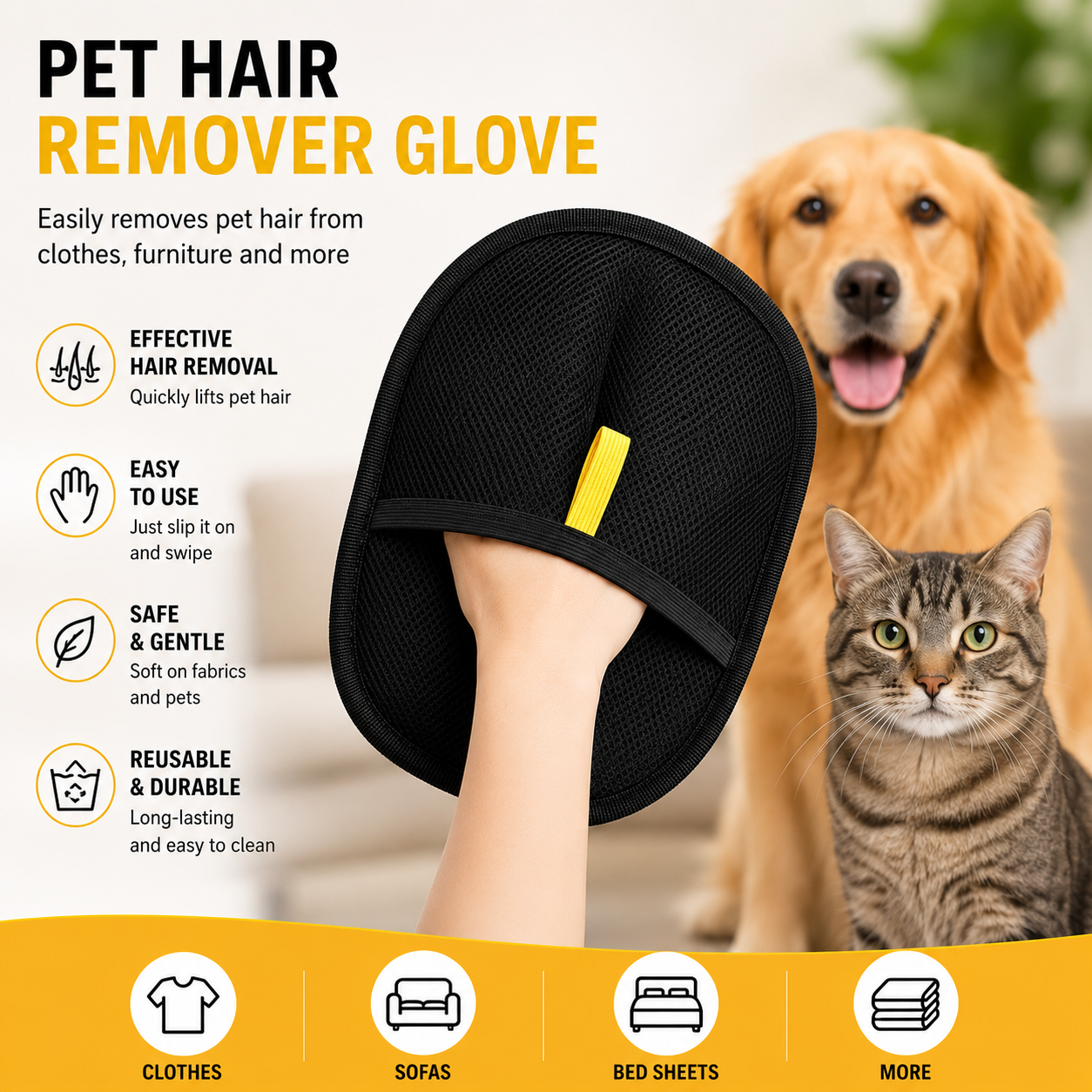 The Magic Brush - Pet hair Removal Glove